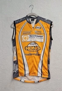 Louis Garneau Sleeveless Cycling Shirt Men's M Orange Ads Racing South FL Pocket - Picture 1 of 8