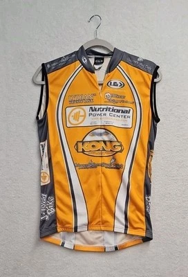 Louis Garneau Sleeveless Cycling Shirt Men's M Orange Ads Racing South FL Pocket - Image 1 of 4