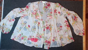 Sobrecamisa Time And Tru Boho Bordada Borla Floral Kimono XL - Imagen 1 de 15