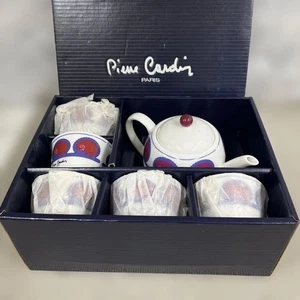 Pierre Cardin Paris Yamaka Porcelain Tea Pot Cup 5 Set - Picture 1 of 7