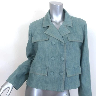 Chaqueta Denim Bottega Veneta Doble Pecho Cambray Azul Claro Talla 46 Foto 1 de 4