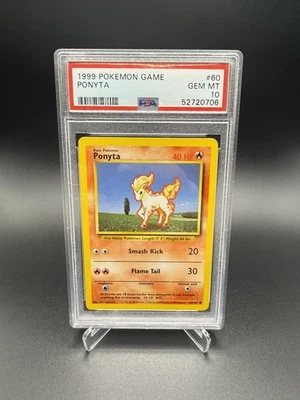 1999 POKEMON GAME BASE SET 60 PONYTA PSA 10 GEM MINT - Image 1 of 2