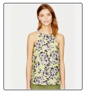 J CREW Ladies Racer Back neon green CAMI floral vest Top new bnwt Uk 8 Us 4 - Picture 1 of 6