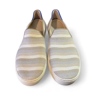 Rothy’s Slip On Sneaker Damen 8 taupe beige grau Streifen Strick flache Schuhe - Bild 1 von 7