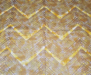 Vintage 70s Upholstery Fabric Chevron Yellow Gold 2 Yards - Picture 1 of 9