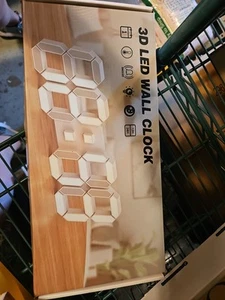 3D LED Digital Clock Wall Decoration W Glow Night Mode NIB FREE SHIPPING! - Picture 1 of 4