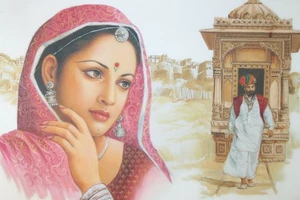 Rajasthani Royalty decopauge INDIA traditional beauties surya prints - Picture 1 of 9