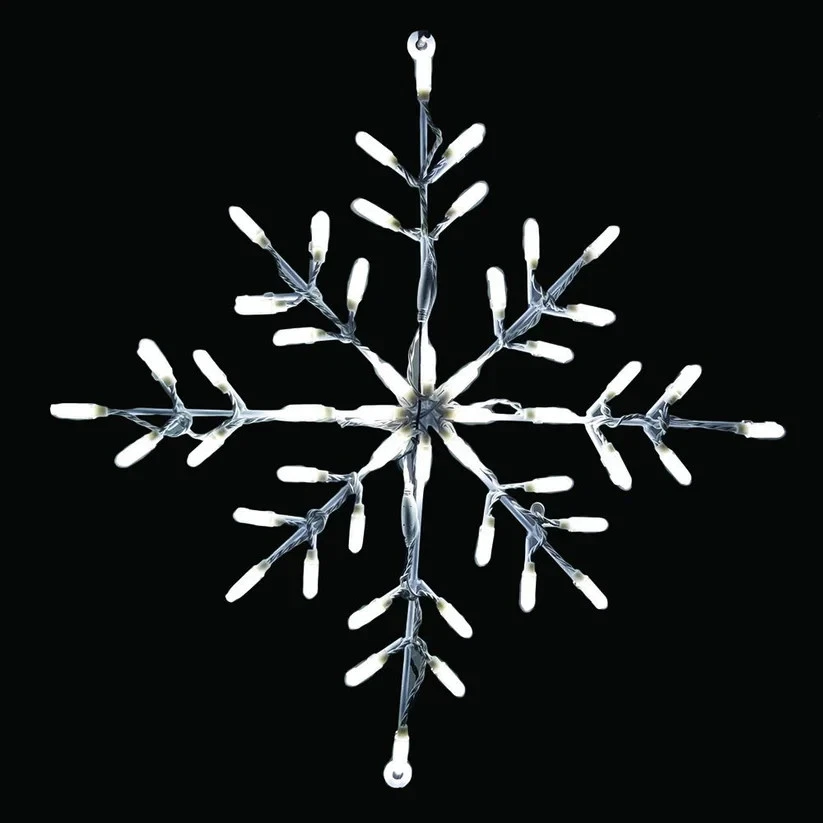 Christmas Outdoor Decoration LED Snowflake White Wireframe Art 18" NEW - Image 1 of 1
