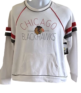 Chicago Blackhawks Sweatshirt Damen Small weiß NHL Hockey Rundhals Pullover - Bild 1 von 11
