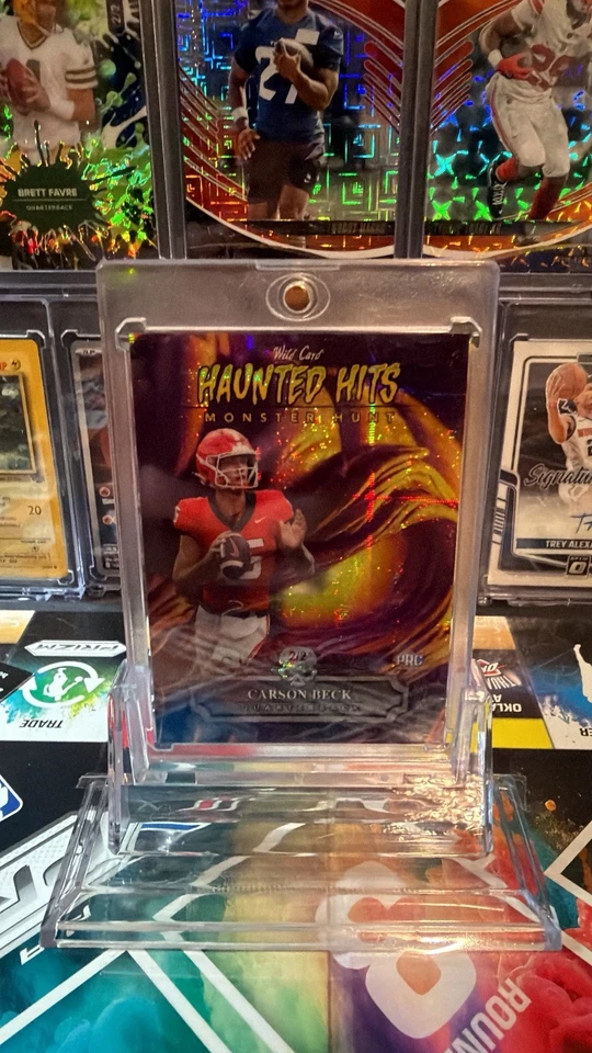 Carson Beck 1/2 2024 Haunted Hits Monster Hunt #HHP-CB Pumpkin Holo PRC RC Foto 1 de 2