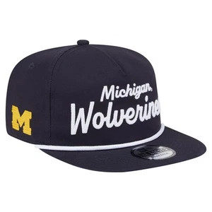 Men's New Era Navy Michigan Wolverines Adventure Team Text Golfer Snapback Hat - Imagen 1 de 6
