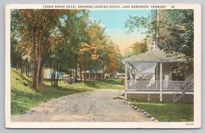 Tarjeta postal de Cedar Grove Hotel Grounds in Lake Bomoseen Vermont VT - Imagen 1 de 2
