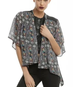 Disney The Nightmare Before Christmas Stained Glass Sheer Kimono Size Small - Bild 1 von 3
