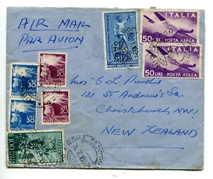 Unesco Lire 55 + complementari su busta via aerea per la Nuova Zelanda - Picture 1 of 2