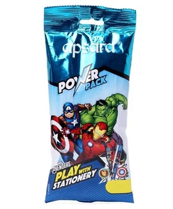 Avengers Power Pack Afilador de Lápiz Borrador AZUL Gel Pluma Etiqueta Paquete Escolar - Imagen 1 de 3
