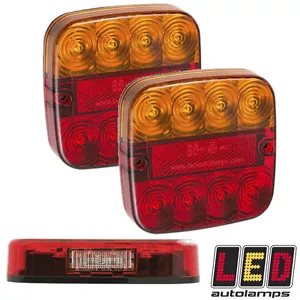 LED Autolampen 99ARL2 eckige Anhängerrückleuchten - mit 2 Kennzeichen-LEDs - Bild 1 von 4