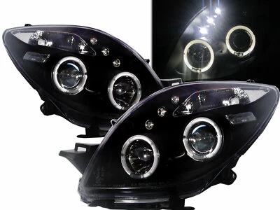 Yaris XP90 MK2 05-08 Pre-Facelift Halo Projector Headlight Black for TOYOTA LHD - image 1 of 4