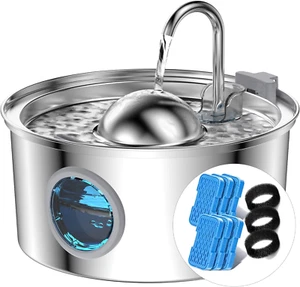 Fontanella per Gatti Con Finestra Trasparente, 3.2L Fontana per Gatti in Acciai - Imagen 1 de 12