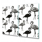 Glass Surface Protector Retro Flamingo black & white wildlife vintage style