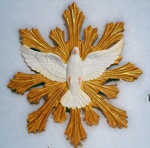 Faith Dove Holy Spirit Catholic Wall Hanging Idol 5 inch - Picture 1 of 4