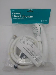 Universal Hand Held Shower Complete Installation Kit/Diy/Wht/Plastic Replace (C - Bild 1 von 6