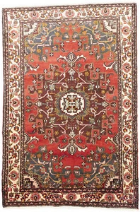 Handmade Vintage Oriental Rug Floral Design Farmhouse Decor Carpet 4’5X6’7 ft - Picture 1 of 13