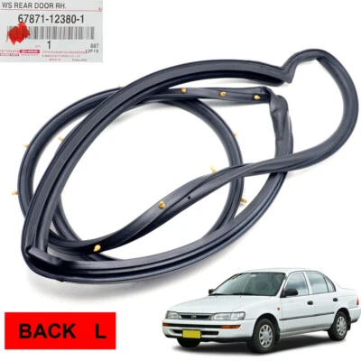 Rear Lh Door Rubber Weatherstrip Seal For Toyota Corolla 1991 - 1995 Foto 1 de 4