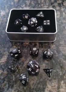 Natural Horn DnD Dice Set D4, D6, D8, D10, D%, D12, D20 with Box - Picture 1 of 10