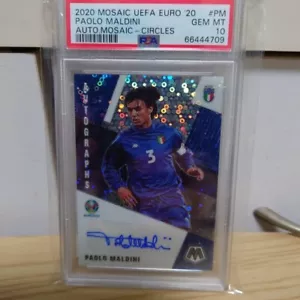 Tarjeta PSA 10 Panini Paolo Maldini Auto AC Milan Legend 2020 EURO 20 #PM gema como nueva - Imagen 1 de 5