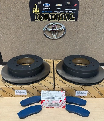 KIT DE ROTORES DE FRENO TRASEROS Y PASTILLAS DE FRENO ORIGINALES LEXUS GX470 2010-2022 Foto 1 de 4