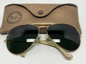 Needs Repair - Vintage Ray Ban Bausch and Lomb Aviator Mens Sunglasses w Case - Picture 1 of 16