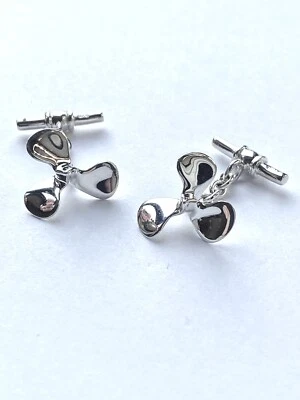 Vestido camisa de plata esterlina 925 hélice gemelos Foto 1 de 4