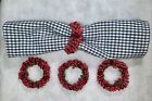 Set of 4 Christmas HOLLY BERRY VINES Napkin Rings: Red • Holidays • Handcrafted