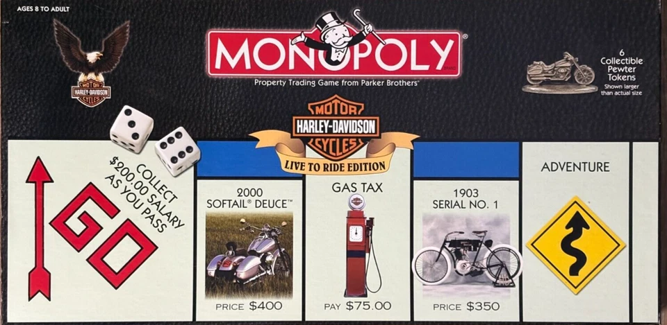 Harley-Davidson Live to Ride Edition 2000 Monopoly piezas/piezas de juego de repuesto Foto 1 de 1