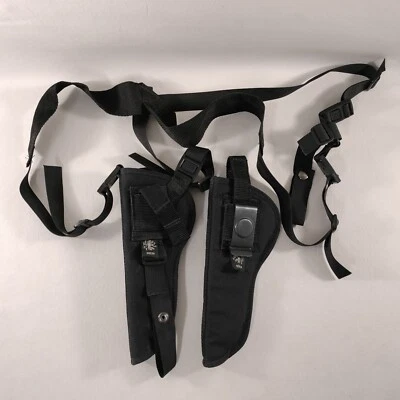 Hunters Joy Black Nylon Pistol Holsters Size 24 With Shoulder Harness Strap - Image 1 of 3