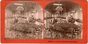 Monaco.Monte-Carlo.Salle Mauresque Animée du Casino.Photo Stereo Albumen.Mu̍negu - Picture 1 of 1