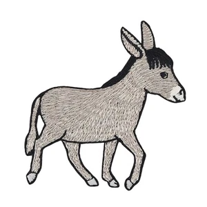 aa93★Bro Gris Muli Mulesel Parche para Planchar Imagen Planchado Parche 7,8 x 8,5 cm - Imagen 1 de 8