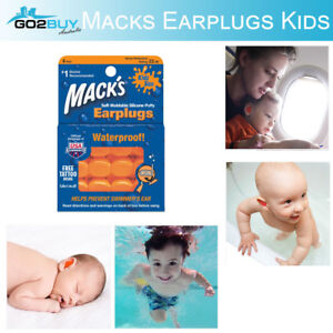 6x Mack's Soft Moldable Silicone Ear Plugs Swimming Study Sleep KIDS Earplugs