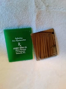 Vintage LOWRY DRUG CO STATESVILLE NC pocket purse mirror Advertising Promo Gift - Picture 1 of 6