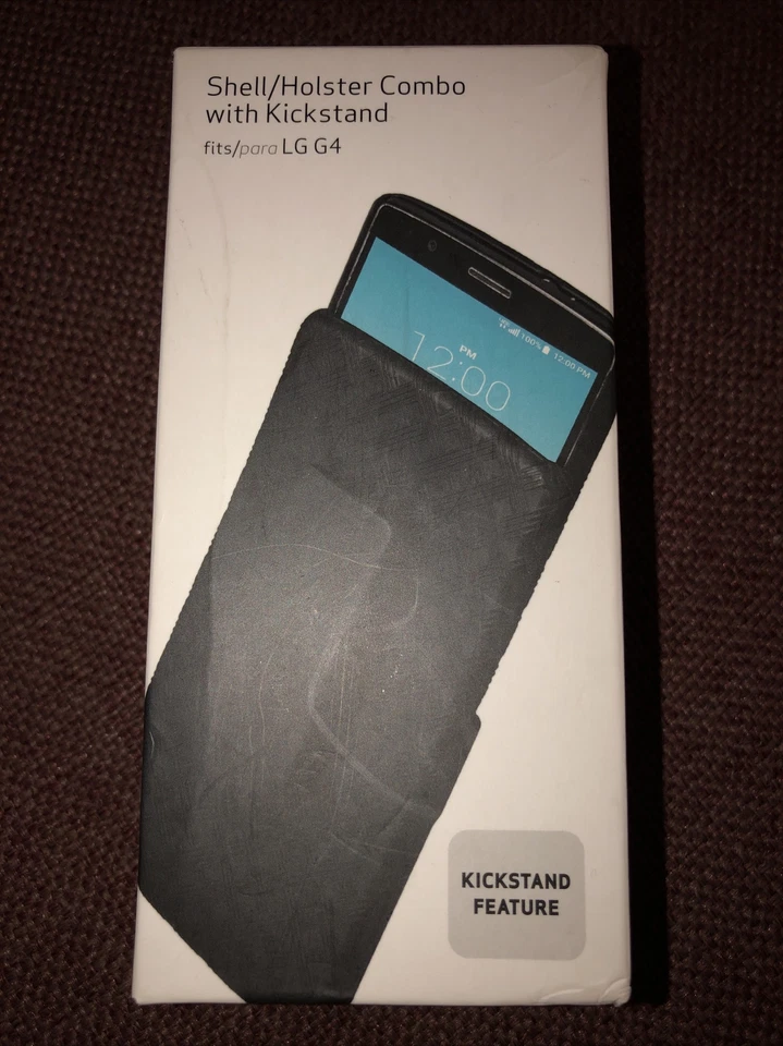 Verizon Shell / Holster Combo Hard Case Cover With Kickstand For LG G4 - Black - Image 1 of 1