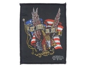 Vivo Libre O Hilera Bandera Americana Eagle Tejido Coser Patch New Motociclista - Picture 1 of 1