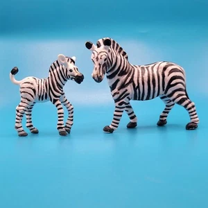 Safari Ltd Zebra and Foal Mother With Baby Zoo Animal Figurine Toys 1996 - Picture 1 of 7