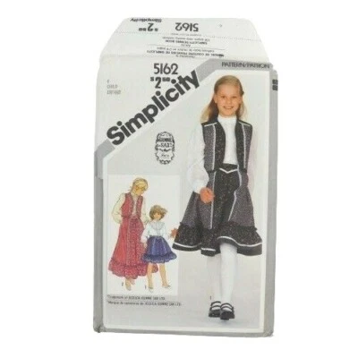 Simplicity 5162 Girls Skirts Blouse Vest Sewing Pattern Size 6 UNCUT Western - Image 1 of 4