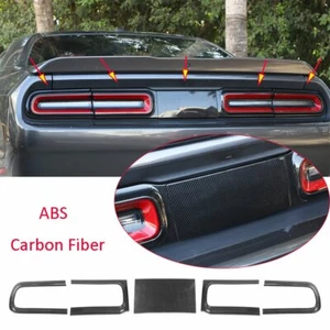 5*Carbon Fiber ABS Rear Tail Light Lamp Cover Kit For Dodge Challenger 2015-2020 - Picture 1 of 9