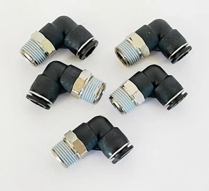 Lot of 5 NITRA 3/8" Tube X 3/8" NPT ME38-38N Push-to-Connect Fitting Elbow - Picture 1 of 7