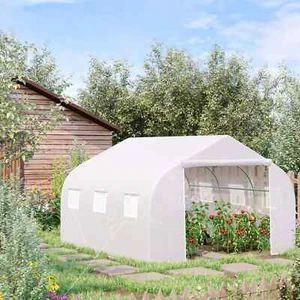 Outdoor Polytunnel Walk In Greenhouse Garden Plant Shelter Green House Warm - Picture 1 of 11
