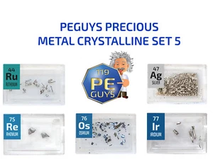 Iridium Osmium Rhenium +++ metal Crystals Set 5 x Rare Periodic Element Tiles - Picture 1 of 4