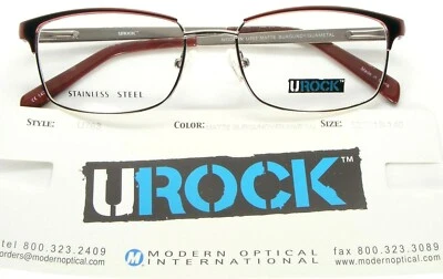 NUEVO U ROCK MODERNO ÓPTICO U763 MATE BORGOÑA/METAL GAFAS UROCK 52mm Foto 1 de 4
