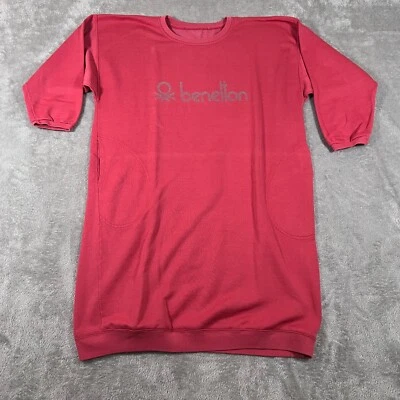 United Colors of Benetton Sweater Dress Medium Womens Red Short Sleeve - Image 1 of 4