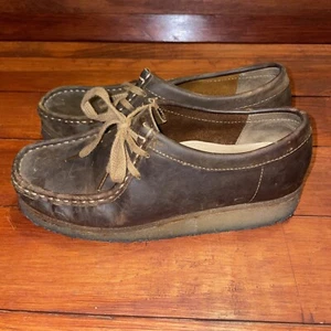 CLARKS Womens Brown Padmora Wallabee Mocassin Lace Up Chukka Gum Sole Size 6.5 - Picture 1 of 10
